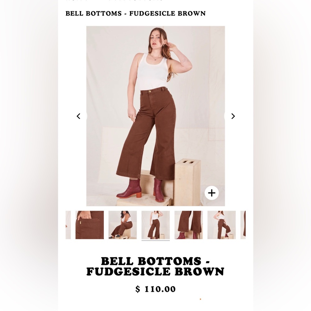NWT BIG BUD PRESS brown bell bottom pants